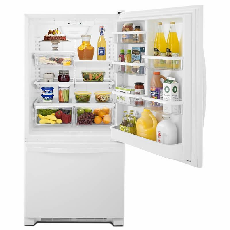 Whirlpool 33-inch, 22 cu. ft. Bottom Freezer Refrigerator with Icemaker WRB322DMBW IMAGE 3