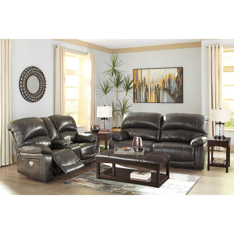 Signature Design by Ashley Hallstrung Power Reclining Leather Match Loveseat with Console U5240318 IMAGE 12