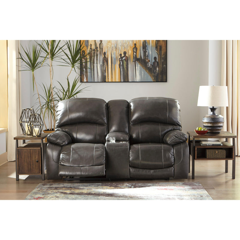 Signature Design by Ashley Hallstrung Power Reclining Leather Match Loveseat with Console U5240318 IMAGE 6