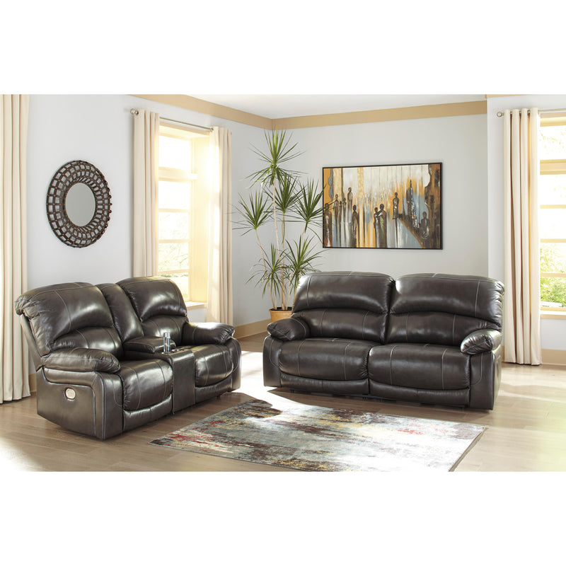 Signature Design by Ashley Hallstrung Power Reclining Leather Match Loveseat with Console U5240318 IMAGE 9