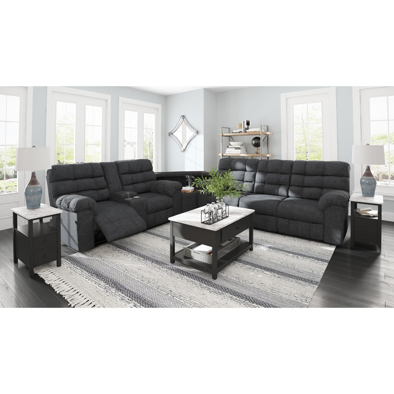  Signature Design by Ashley Wilhurst Reclining Fabric Loveseat with Console 5540394 IMAGE 9