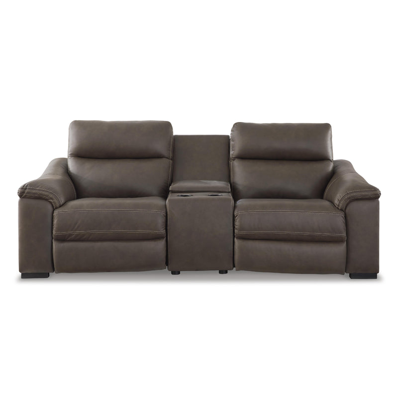 Signature Design by Ashley Salvatore Power Reclining Leather Loveseat with Console U2630158/U2630157/U2630162 IMAGE 1