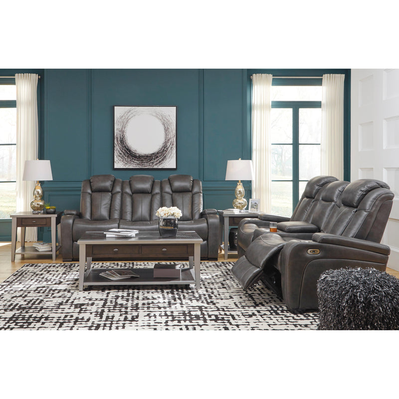 Signature Design by Ashley Turbulance Power Reclining Leather Look Loveseat 8500118C IMAGE 13