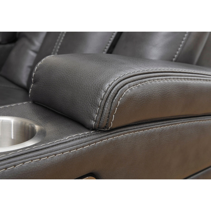 Signature Design by Ashley Turbulance Power Reclining Leather Look Loveseat 8500118C IMAGE 7