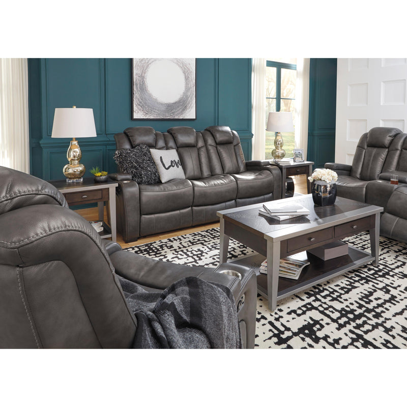 Signature Design by Ashley Turbulance Power Reclining Leather Look Sofa 8500115C IMAGE 12