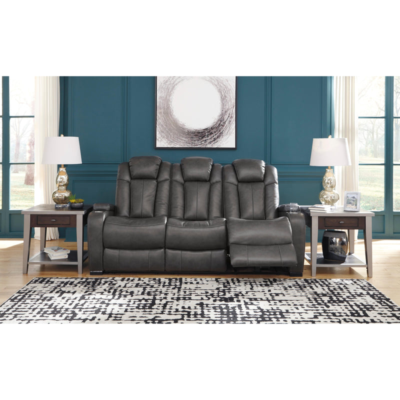 Signature Design by Ashley Turbulance Power Reclining Leather Look Sofa 8500115C IMAGE 5