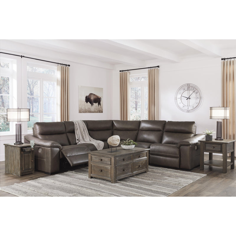 Signature Design by Ashley Salvatore Power Reclining Leather 5 pc Sectional U2630158/U2630146/U2630177/U2630146/U2630162 IMAGE 3