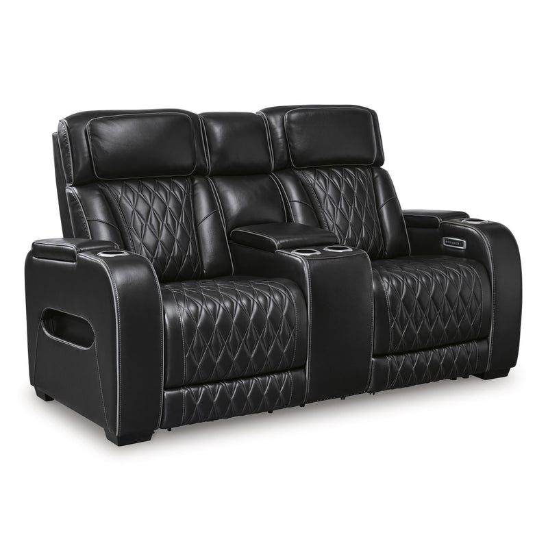 Signature Design by Ashley Boyington U2710618 Power Reclining Loveseat with Console and Adjustable Headrest IMAGE 1