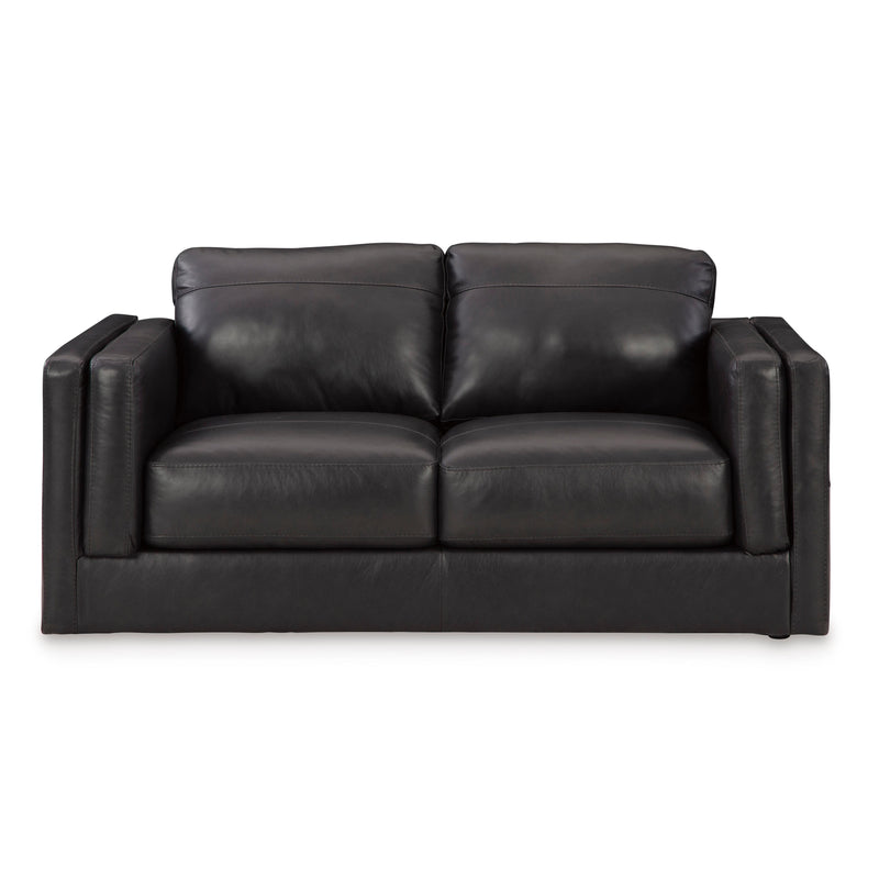 Signature Design by Ashley Amiata Stationary Leather Match Loveseat 5740535C IMAGE 2