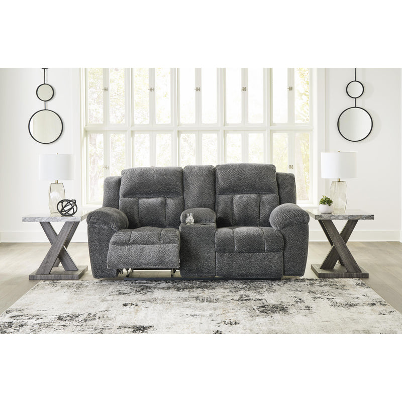 Signature Design by Ashley Frohn Reclining Fabric Loveseat with Console 3740694C IMAGE 7